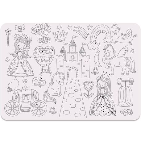 Set de table à colorier princesses Blanc 4 - vertbaudet enfant 