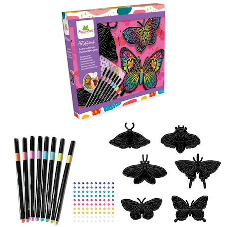Feutres métallisés papillons flamboyants Rose 2 - vertbaudet enfant 