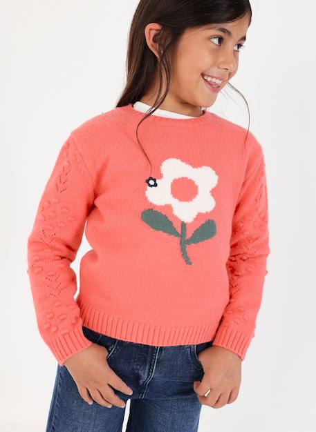 Fille-Pull, gilet, sweat-Pull-Pull fille imprimé fleur
