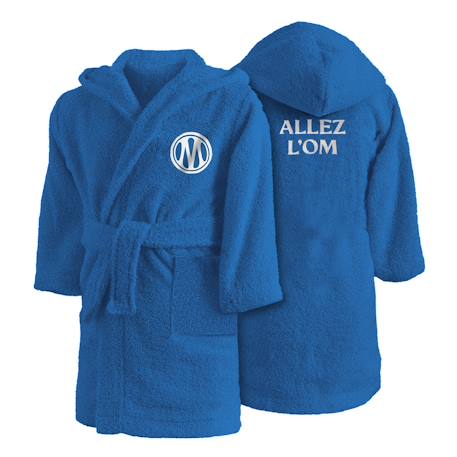 Peignoir enfant brodé 100% coton, om dribble Bleu 3 - vertbaudet enfant 