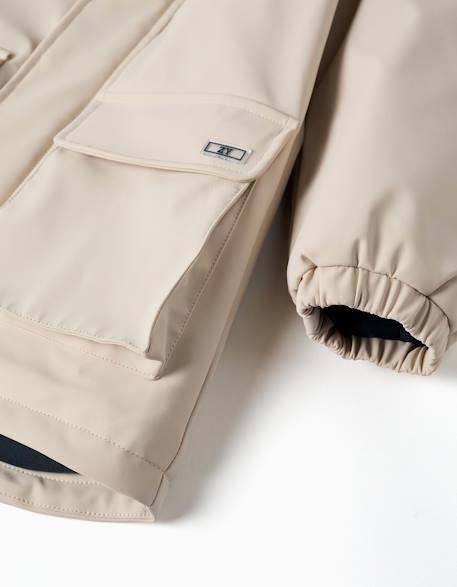Parka rembourrée avec capuche et poches avant Gris clair 4 - vertbaudet enfant 