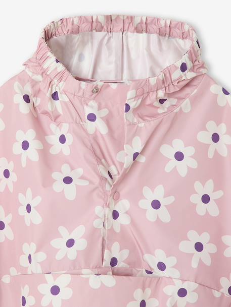 Cape de pluie LILIBETH à capuche fille imprimé fleuri rose pâle 3 - vertbaudet enfant 