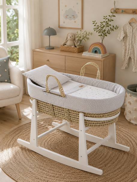 Couffin matelasse + support en bois Green/white+Grey/white 5 - vertbaudet enfant 