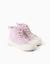 Baskets montantes rembourrées avec broderie florale Mauve lilas 2 - vertbaudet enfant 
