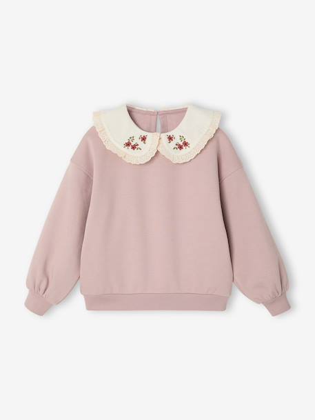Sweat col claudine rose pâle 1 - vertbaudet enfant 