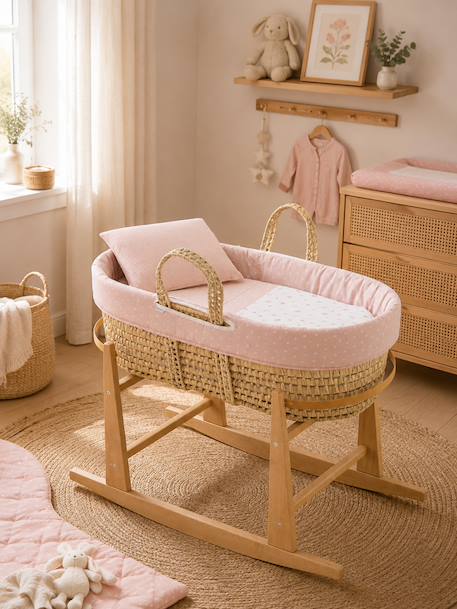 Couffin matelasse + support en bois Rose 1 - vertbaudet enfant 