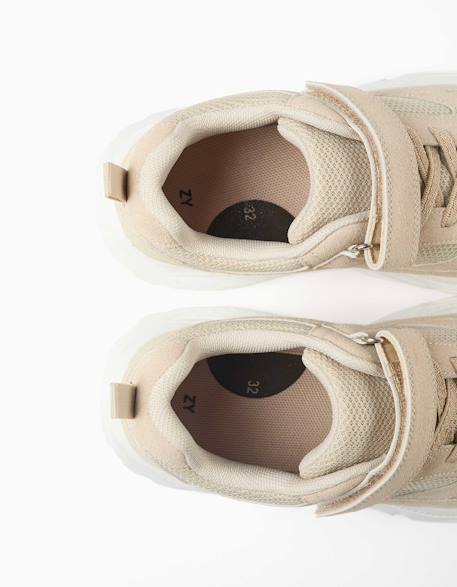 Baskets en maille avec semelle épaisse antidérapante Beige 3 - vertbaudet enfant 