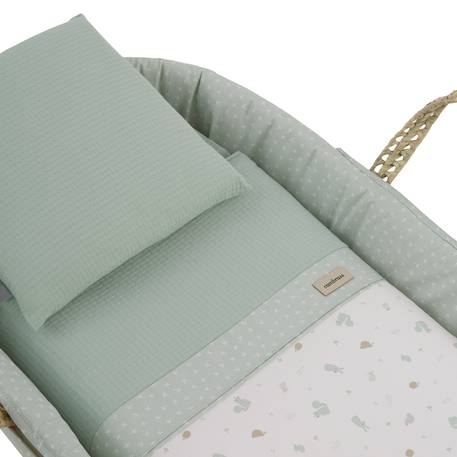 Couffin matelasse + support en bois Green/white+Grey/white 4 - vertbaudet enfant 