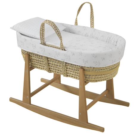 Couffin bébé matelassé avec support en bois Ecru/natural 2 - vertbaudet enfant 