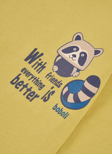 T-shirt garçon imprimé raton laveur Jaune 3 - vertbaudet enfant 