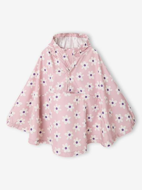 Cape de pluie LILIBETH à capuche fille imprimé fleuri rose pâle 1 - vertbaudet enfant 