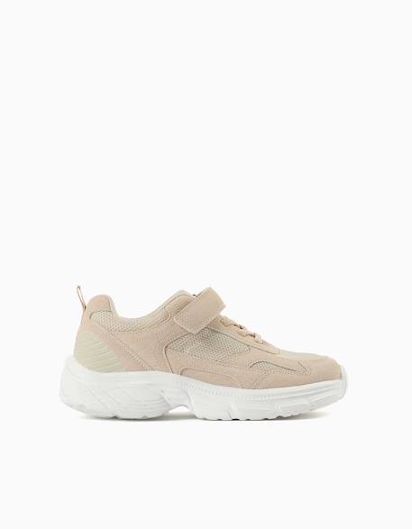 Baskets en maille avec semelle épaisse antidérapante Beige 1 - vertbaudet enfant 