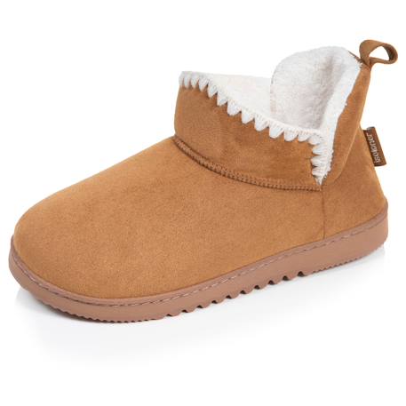 Chaussons bottillons maille bouclette - semelle crantée Camel+Ivoire 1 - vertbaudet enfant 