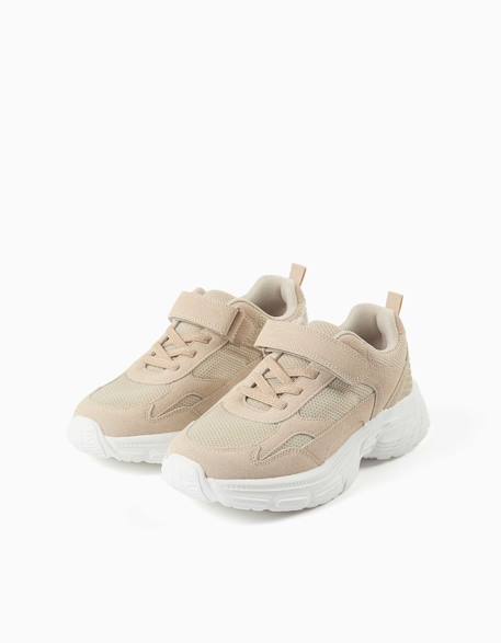 Baskets en maille avec semelle épaisse antidérapante Beige 2 - vertbaudet enfant 