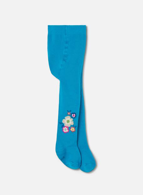 Collant imprimé fleurs Bleu 1 - vertbaudet enfant 