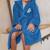 Peignoir enfant brodé 100% coton, om dribble Bleu 4 - vertbaudet enfant 
