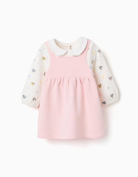 Robe à manches longues en coton peigné avec minnie Rose 1 - vertbaudet enfant 