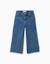 Jean à jambe large avec ourlets effilochés Bleu 1 - vertbaudet enfant 
