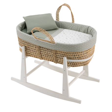 Couffin matelasse + support en bois Rose+Vert 7 - vertbaudet enfant 