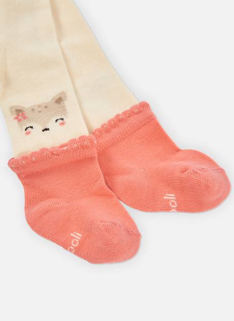Collant bébé avec chaussette imprimé renard Blanc 2 - vertbaudet enfant 