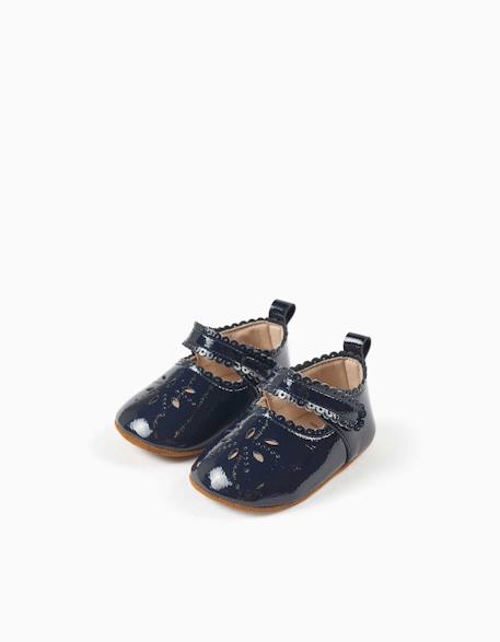 Babies pré-marche vernies avec fermeture à scratch Bleu 1 - vertbaudet enfant 