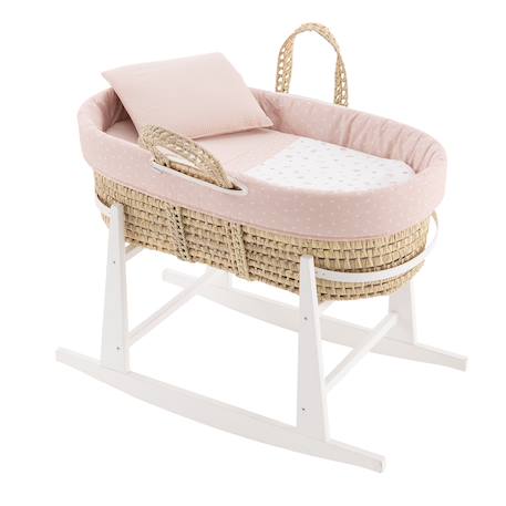 Couffin matelasse + support en bois Rose+Vert 2 - vertbaudet enfant 