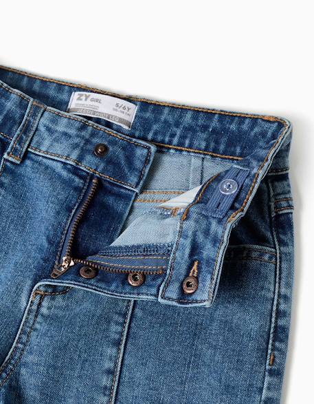 Jean à jambe large avec ourlets effilochés Bleu 3 - vertbaudet enfant 
