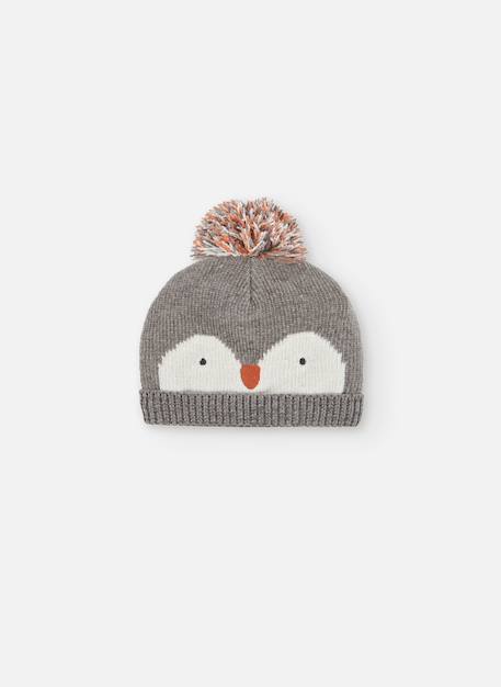 Bonnet avec design pingouin Gris 1 - vertbaudet enfant 
