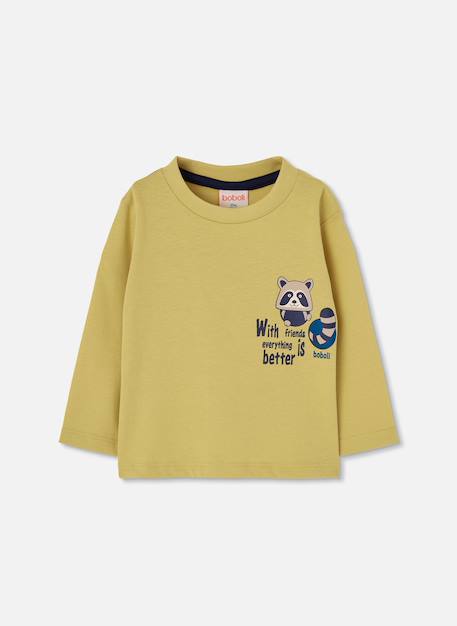 T-shirt garçon imprimé raton laveur Jaune 2 - vertbaudet enfant 