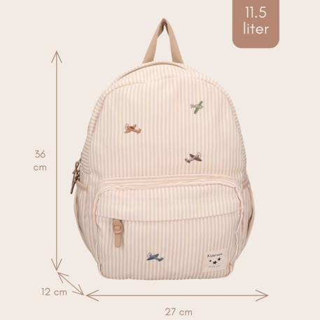 Sac à dos enfant nostalgia rayures avions beige (36 cm) Beige 5 - vertbaudet enfant 