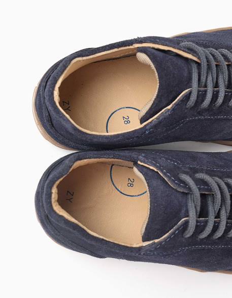 Baskets en suède à lacets Bleu 4 - vertbaudet enfant 