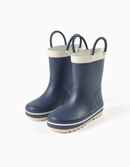 Bottes de pluie en caoutchouc avec anses Bleu 2 - vertbaudet enfant 