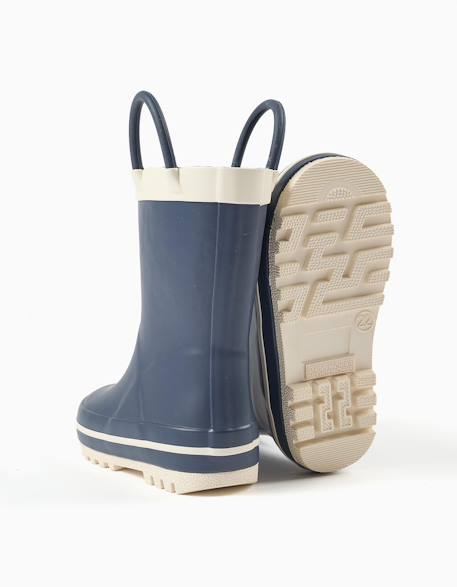Bottes de pluie en caoutchouc avec anses Bleu 3 - vertbaudet enfant 