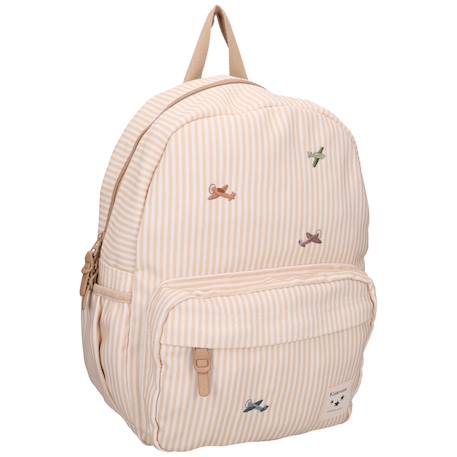 Fille-Sac à dos enfant nostalgia rayures avions beige (36 cm)