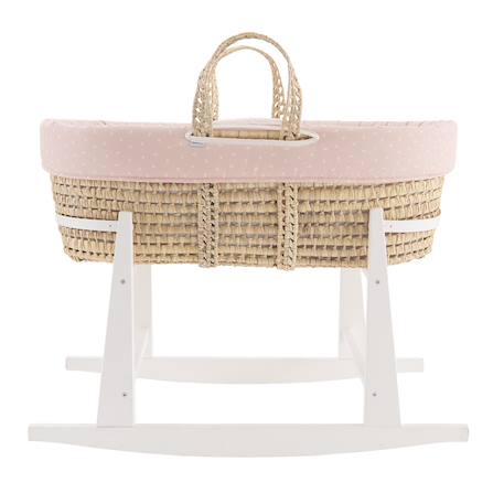 Couffin bébé matelassé avec support en bois Rose+Vert 3 - vertbaudet enfant 