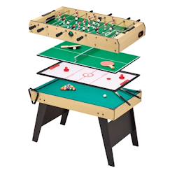 Jouet-Table multi jeux 4 en 1 pour toute la famille - baby-foot - billard - ping pong - hockey