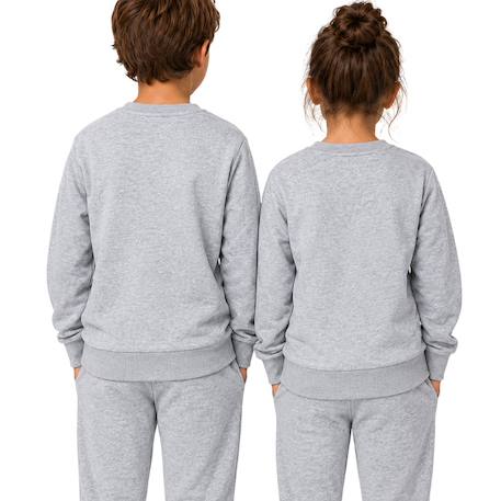 Sweatshirt enfant en coton Gris chiné+Noir foncé 4 - vertbaudet enfant 