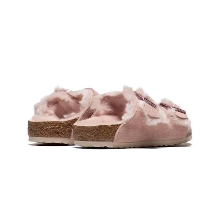Sandales enfant en daim Marron, blanc+Rose clair 10 - vertbaudet enfant 