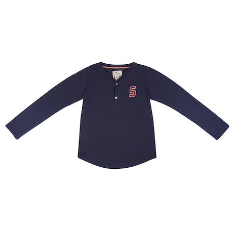 T-shirt garçon bleu marine à manches longues | elvis Bleu 3 - vertbaudet enfant 