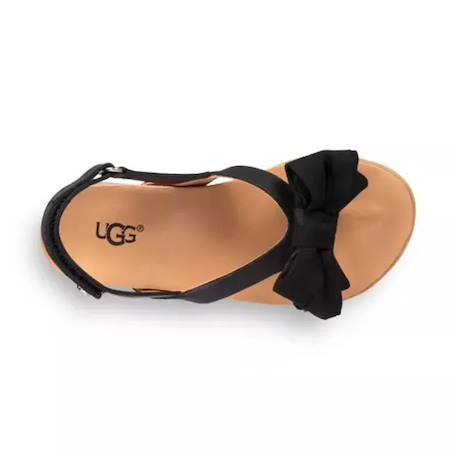 Sandales fille en cuir Noir, marron+Rose, marron 4 - vertbaudet enfant 
