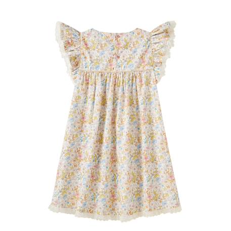 Robe cérémonie fille fleurie liberty jaune | appoline Jaune 5 - vertbaudet enfant 