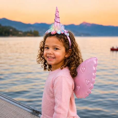 Déguisement set ailes licorne et serre tête corne scintillante Rose 2 - vertbaudet enfant 