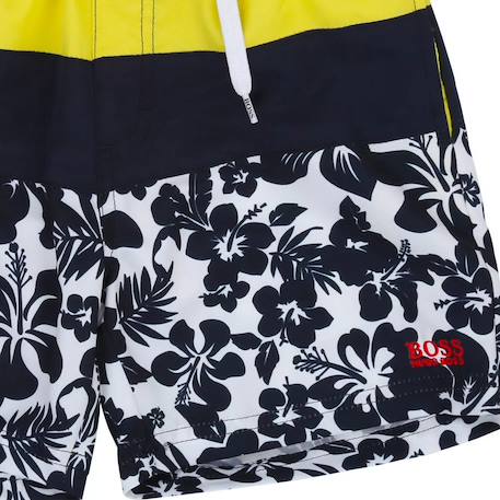 Short de bain garçon Bleu marine, blanc, jaune 3 - vertbaudet enfant 