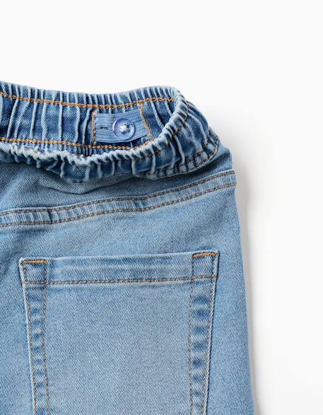 Short midi en jean à enfiler avec cordon Bleu+Bleu clair+Bleu foncé 8 - vertbaudet enfant 