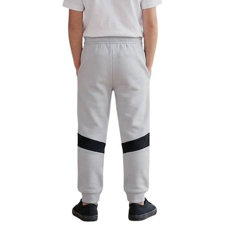 Pantalon de survêtement enfant en coton Gris clair+Noir foncé 4 - vertbaudet enfant 