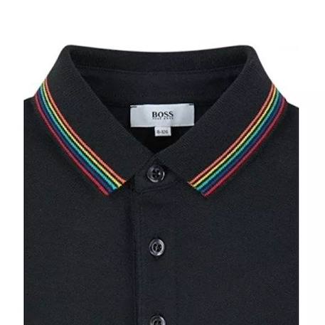 Polo enfant en coton Gris foncé+Noir foncé+Noir intense 9 - vertbaudet enfant 