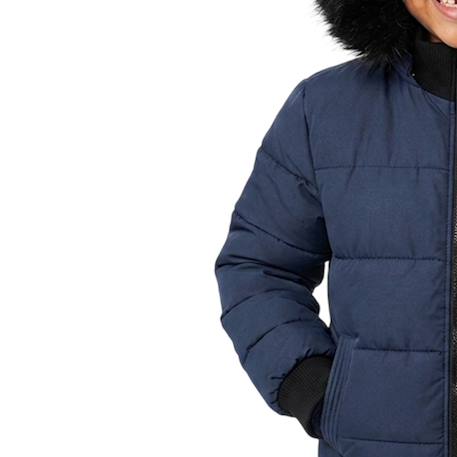 Doudoune à capuche enfant Bleu marine+Noir foncé 3 - vertbaudet enfant 