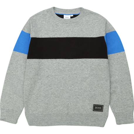 Sweat enfant en coton Gris, noir, bleu 1 - vertbaudet enfant 