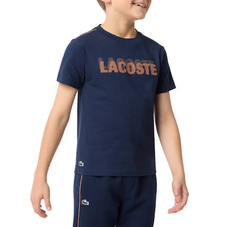 Tee-shirt enfant en coton Marine, orange+Merle noir 3 - vertbaudet enfant 