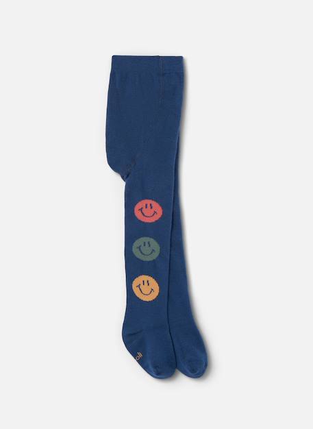 Collant imprimé smileys Bleu 1 - vertbaudet enfant 